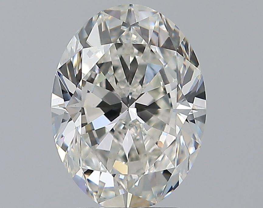 2.55 Carat Oval Natural Diamond with  Cut Diamond in 14KT  view 1
