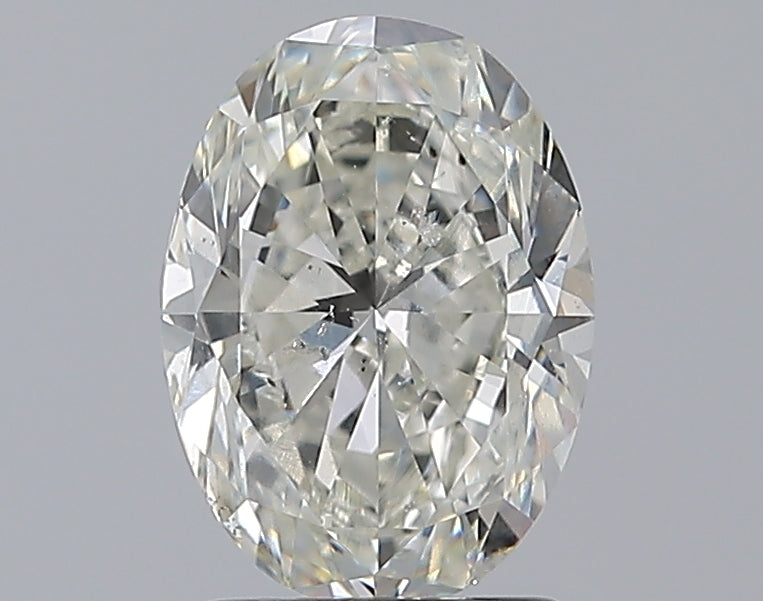 1.71 Carat Oval Natural Diamond with  Cut Diamond in 14KT  view 1
