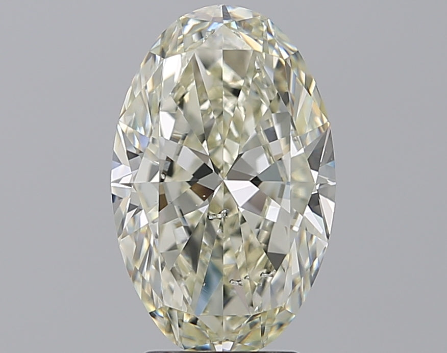 3.01 Carat Oval Natural Diamond with  Cut Diamond in 14KT  view 1
