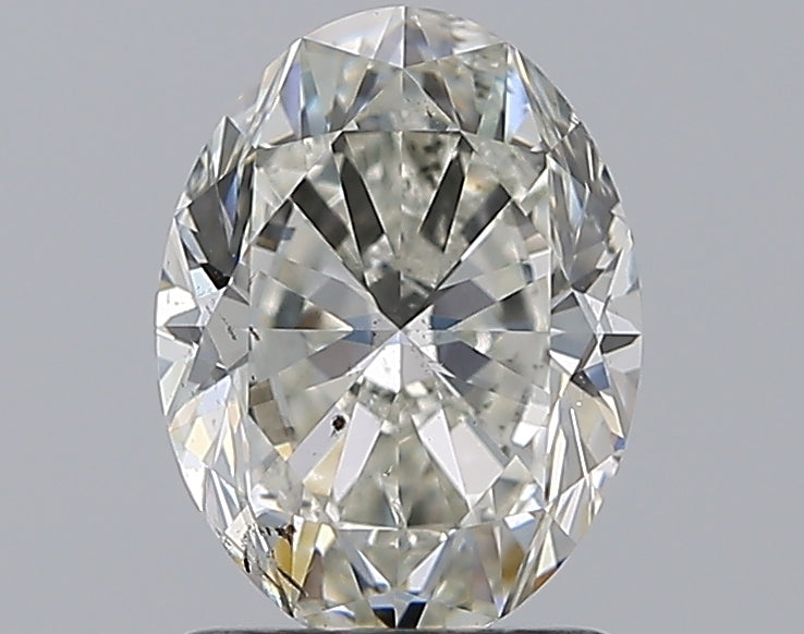 1.51 Carat Oval Natural Diamond with  Cut Diamond in 14KT  view 1
