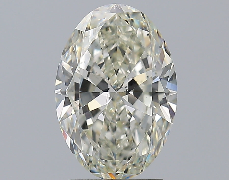 2.5 Carat Oval Natural Diamond with  Cut Diamond in 14KT  view 1
