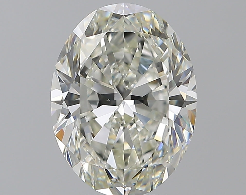 4.01 Carat Oval Natural Diamond with  Cut Diamond in 14KT  view 1
