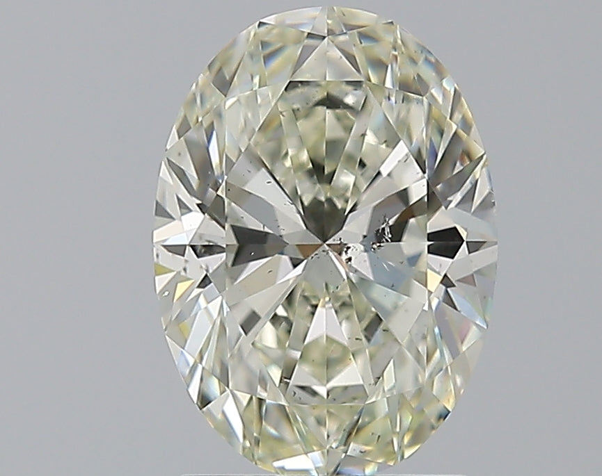 2.01 Carat Oval Natural Diamond with  Cut Diamond in 14KT  view 1
