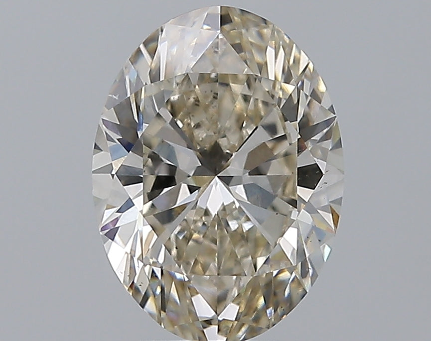 2.51 Carat Oval Natural Diamond with  Cut Diamond in 14KT  view 1
