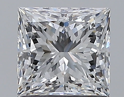 1.03 Carat Princess Natural Diamond with  Cut Diamond in 14KT  view 1

