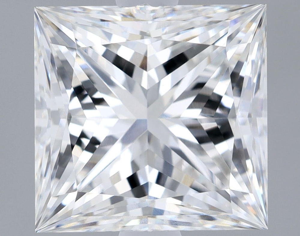 2.53 Carat Princess Lab Diamond with  Cut Diamond in 14KT  view 1
