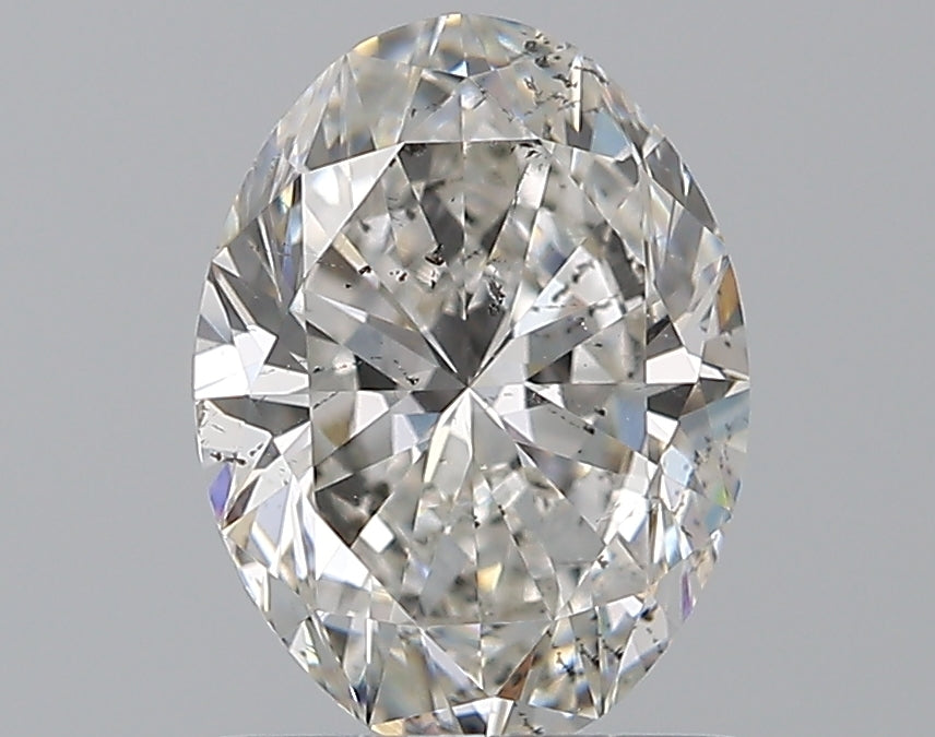 1.29 Carat Oval Natural Diamond with  Cut Diamond in 14KT  view 1
