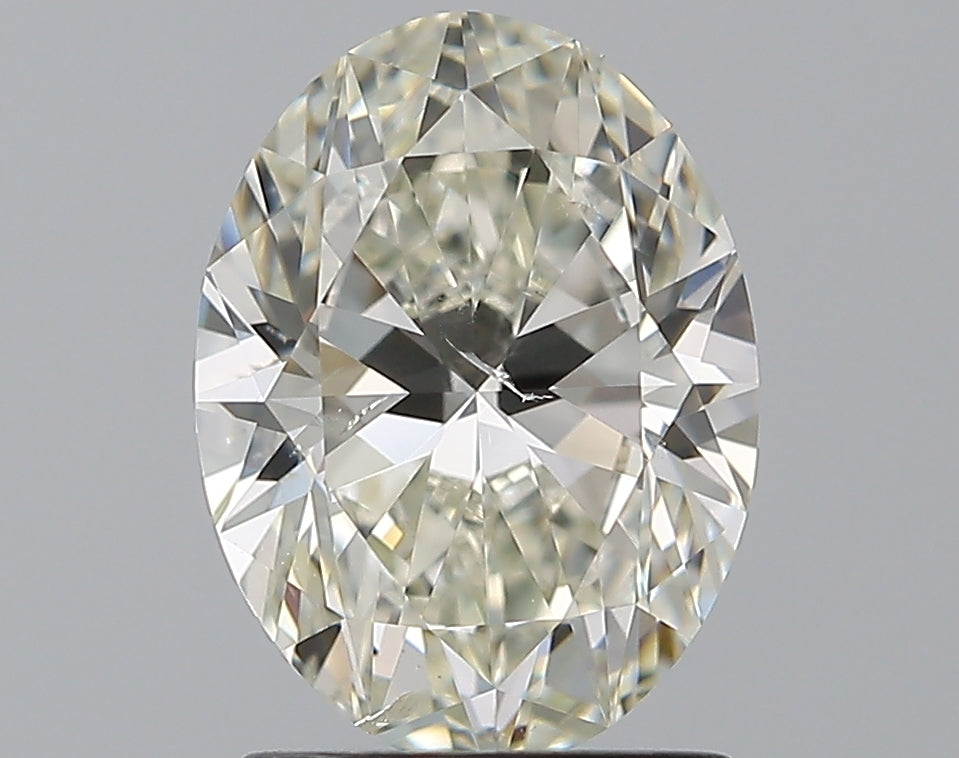 1.7 Carat Oval Natural Diamond with  Cut Diamond in 14KT  view 1
