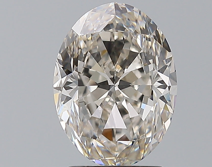 2.6 Carat Oval Natural Diamond with  Cut Diamond in 14KT  view 1
