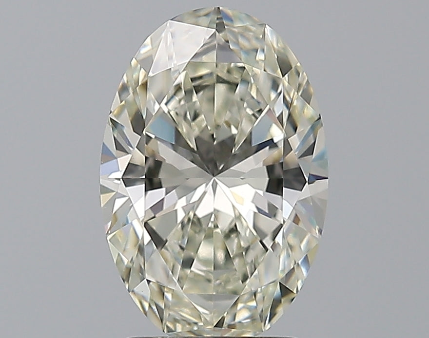 2.01 Carat Oval Natural Diamond with  Cut Diamond in 14KT  view 1
