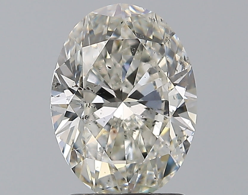 1.79 Carat Oval Natural Diamond with  Cut Diamond in 14KT  view 1

