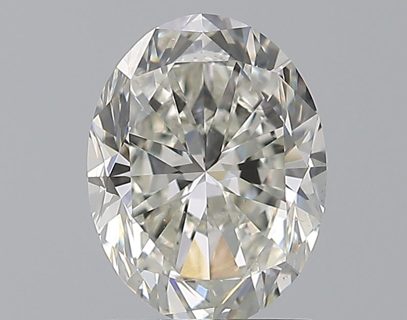 1.5 Carat Oval Natural Diamond with  Cut Diamond in 14KT  view 1
