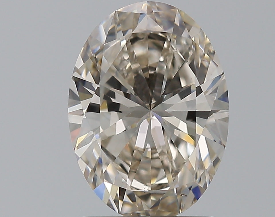 1.7 Carat Oval Natural Diamond with  Cut Diamond in 14KT  view 1
