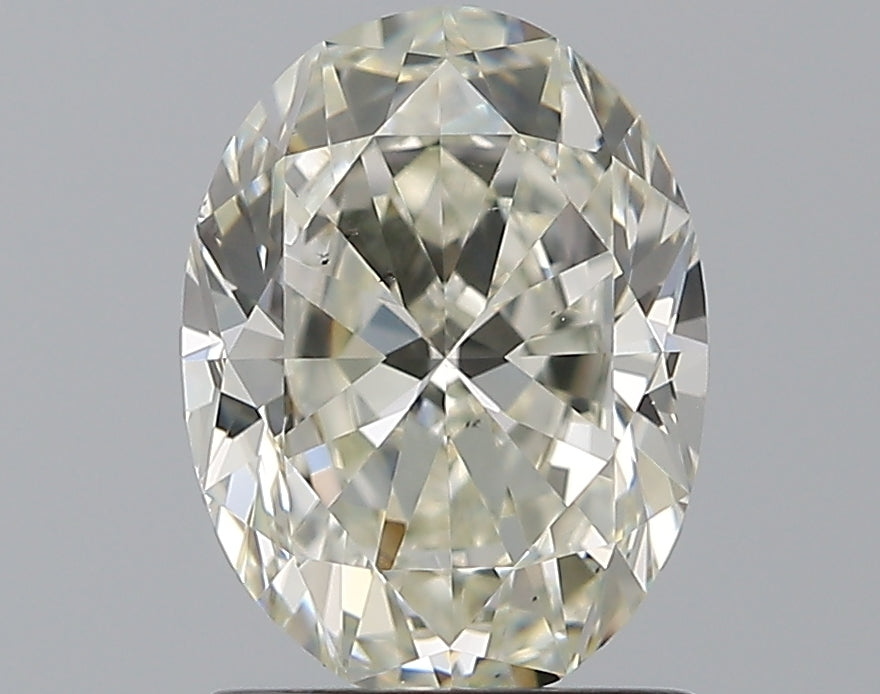 1.5 Carat Oval Natural Diamond with  Cut Diamond in 14KT  view 1
