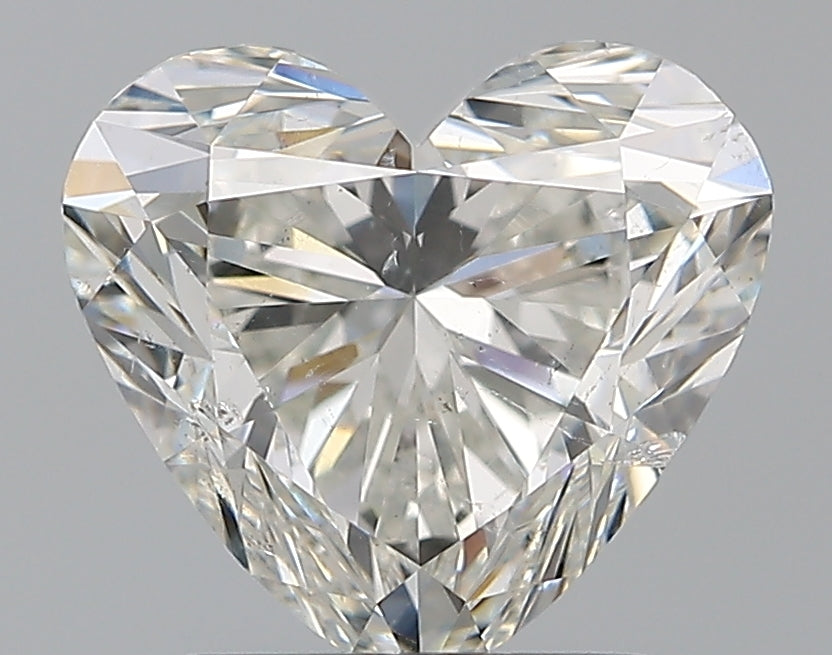 2.01 Carat Heart Natural Diamond with  Cut Diamond in 14KT  view 1
