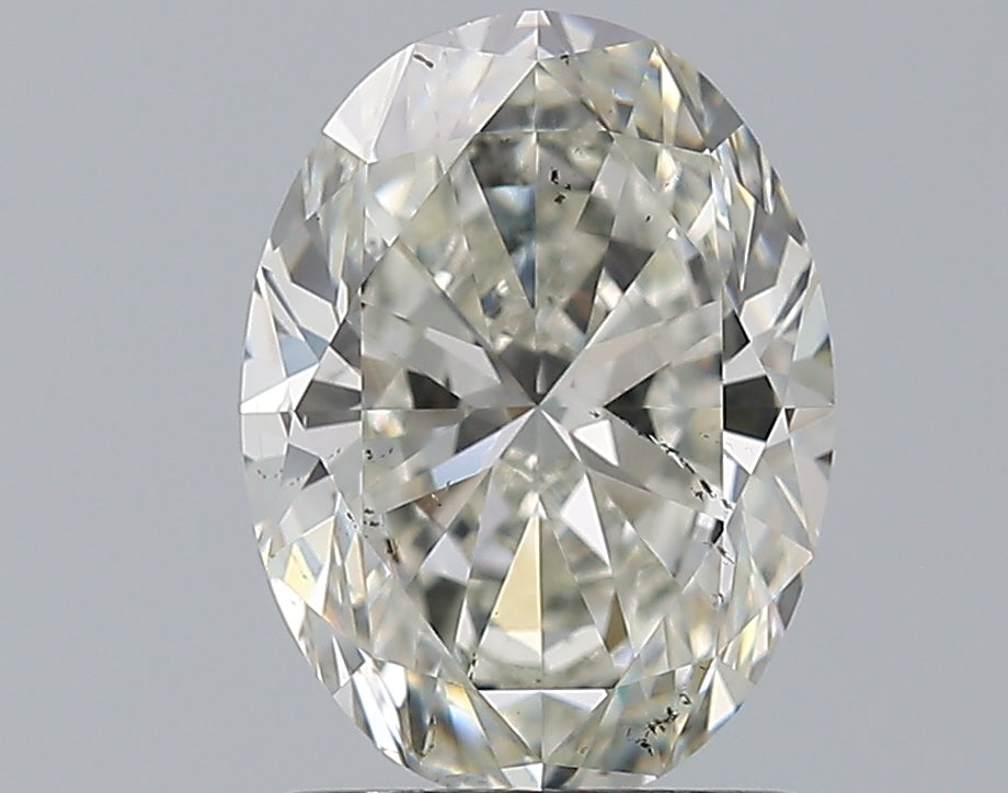 1.7 Carat Oval Natural Diamond with  Cut Diamond in 14KT  view 1
