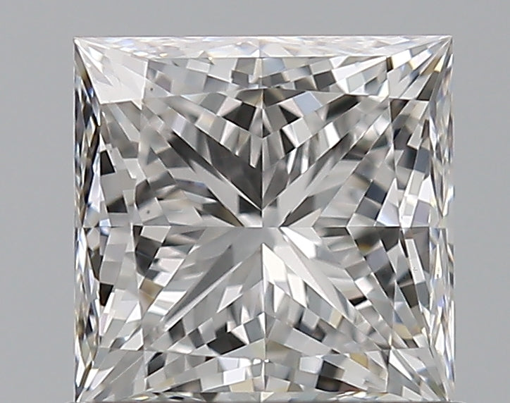 1.01 Carat Princess Natural Diamond with  Cut Diamond in 14KT  view 1
