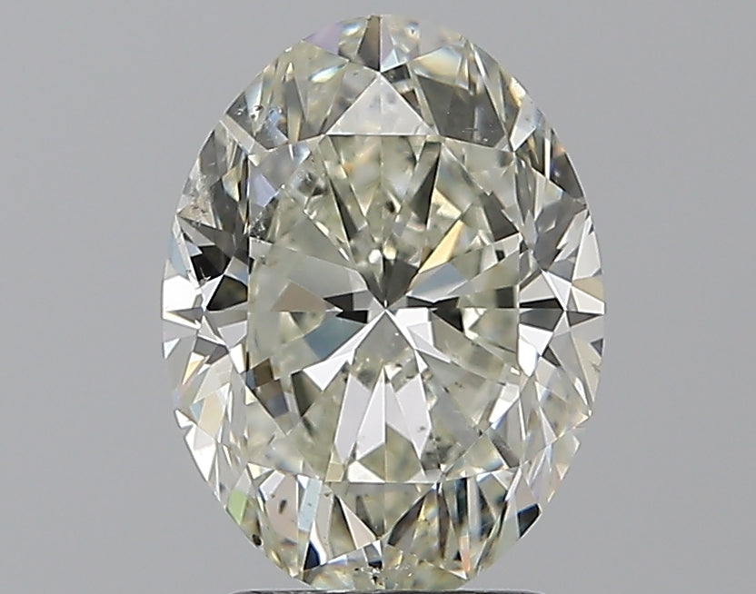 2.5 Carat Oval Natural Diamond with  Cut Diamond in 14KT  view 1
