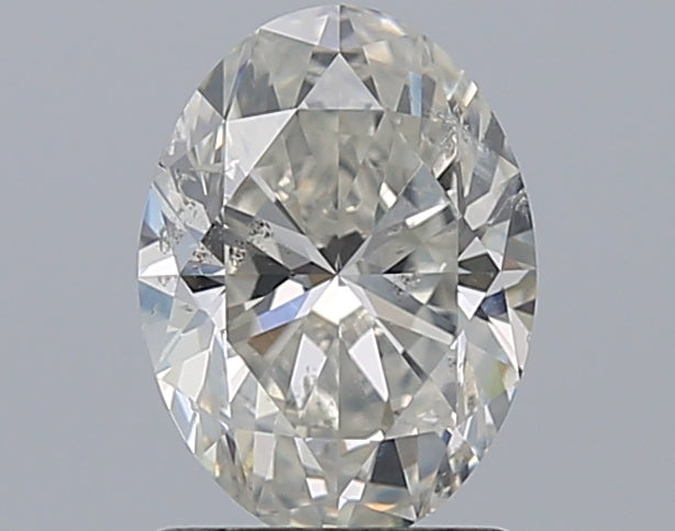 1.5 Carat Oval Natural Diamond with  Cut Diamond in 14KT  view 1
