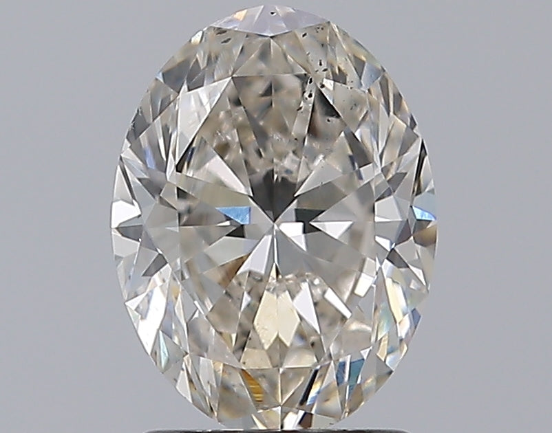 1.6 Carat Oval Natural Diamond with  Cut Diamond in 14KT  view 1
