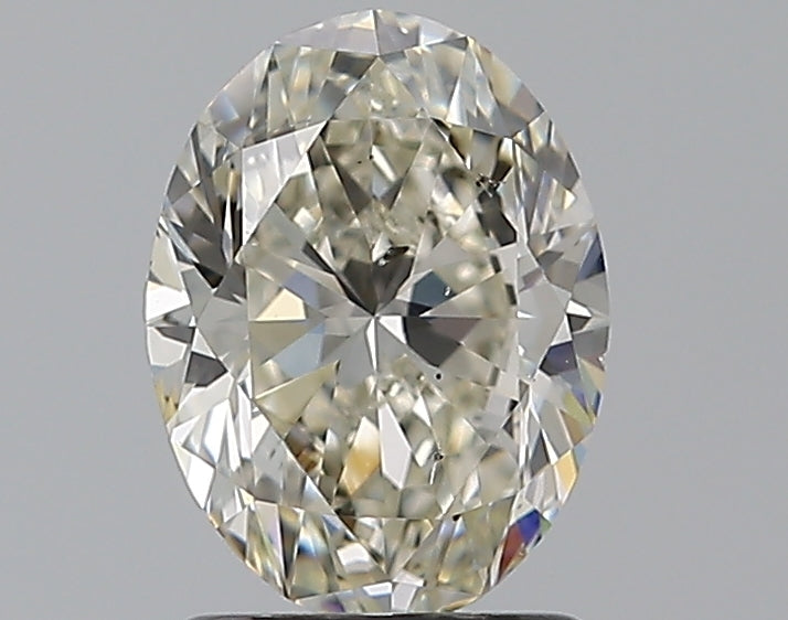 1.5 Carat Oval Natural Diamond with  Cut Diamond in 14KT  view 1
