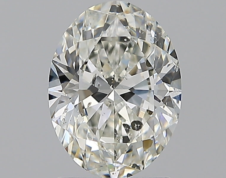 1.9 Carat Oval Natural Diamond with  Cut Diamond in 14KT  view 1
