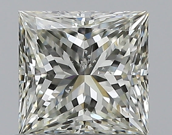 0.55 Carat Princess Natural Diamond with  Cut Diamond in 14KT  view 1
