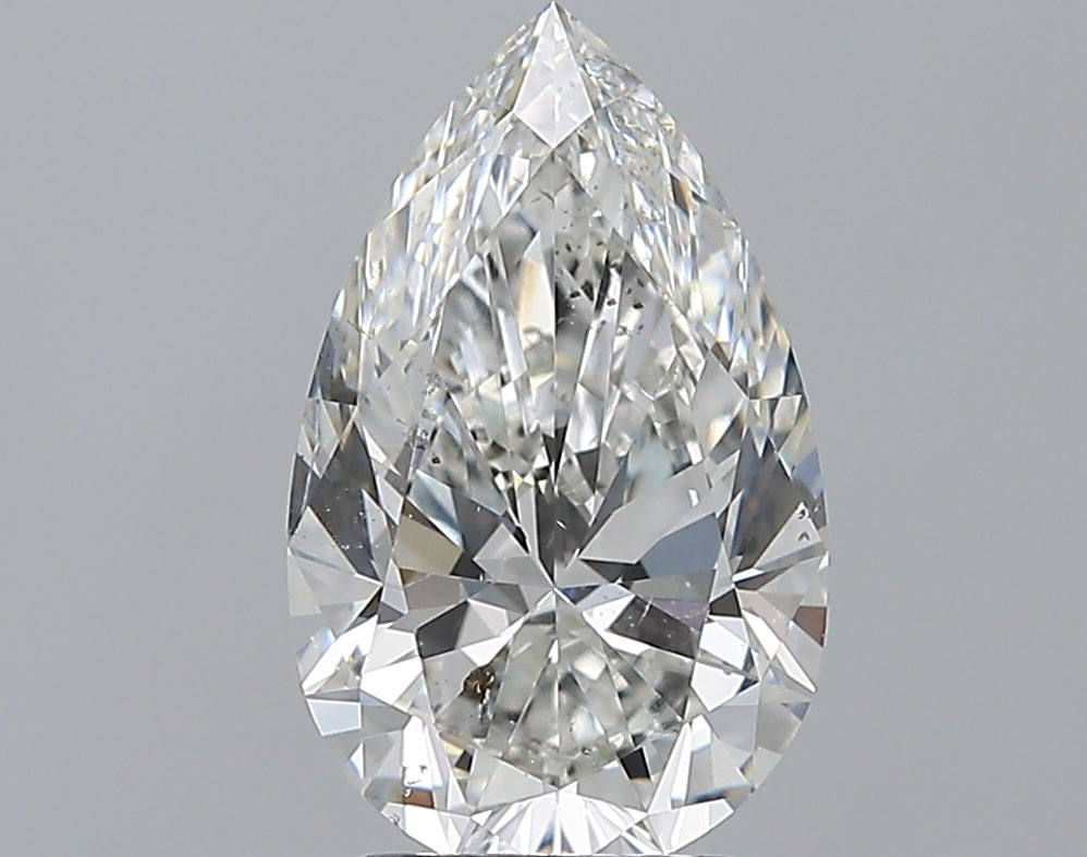 2.57 Carat Pear Natural Diamond with  Cut Diamond in 14KT  view 1
