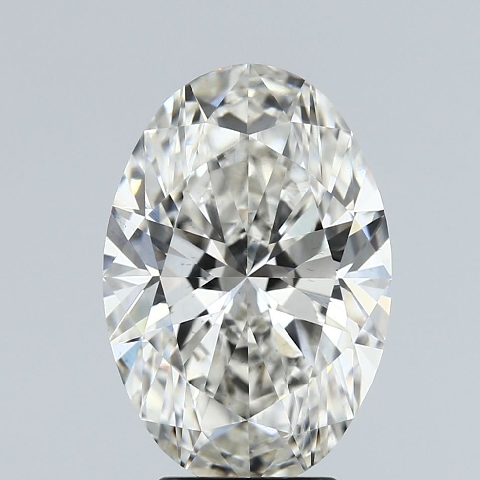 4.01 Carat Oval Lab Diamond with  Cut Diamond in 14KT  view 1
