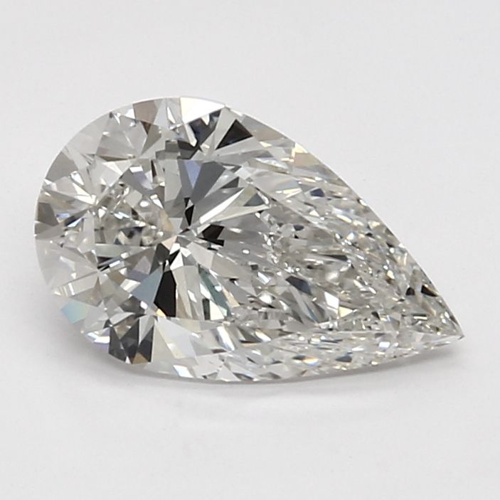 1.73 Carat Pear Lab Diamond with  Cut Diamond in 14KT  view 1
