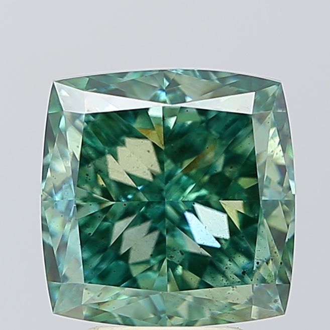 5.01 Carat Cushion Lab Diamond with  Cut Diamond in 14KT  view 1
