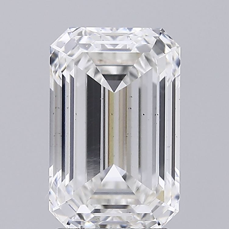 3.09 Carat Emerald Lab Diamond with  Cut Diamond in 14KT  view 1
