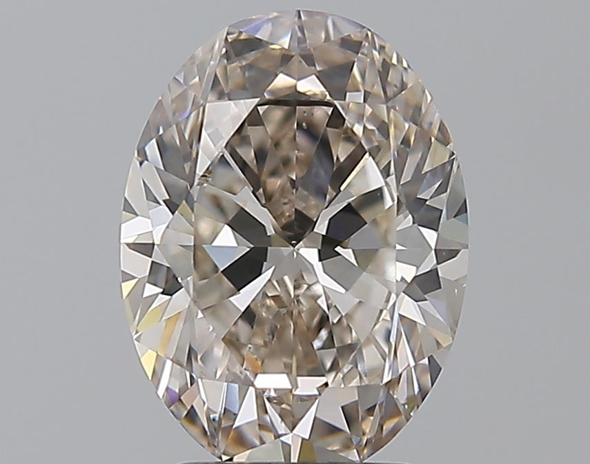 2.5 Carat Oval Natural Diamond with  Cut Diamond in 14KT  view 1
