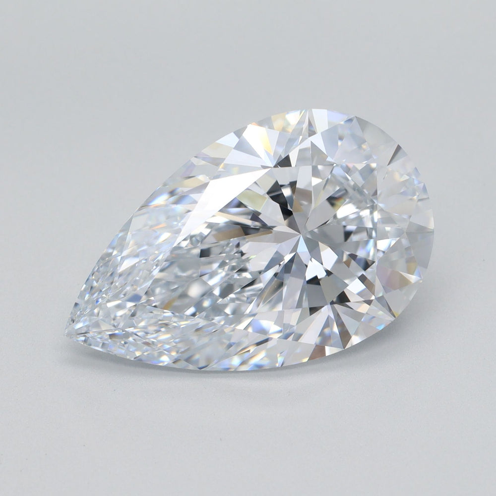 5.07 Carat Pear Lab Diamond with  Cut Diamond in 14KT  view 1
