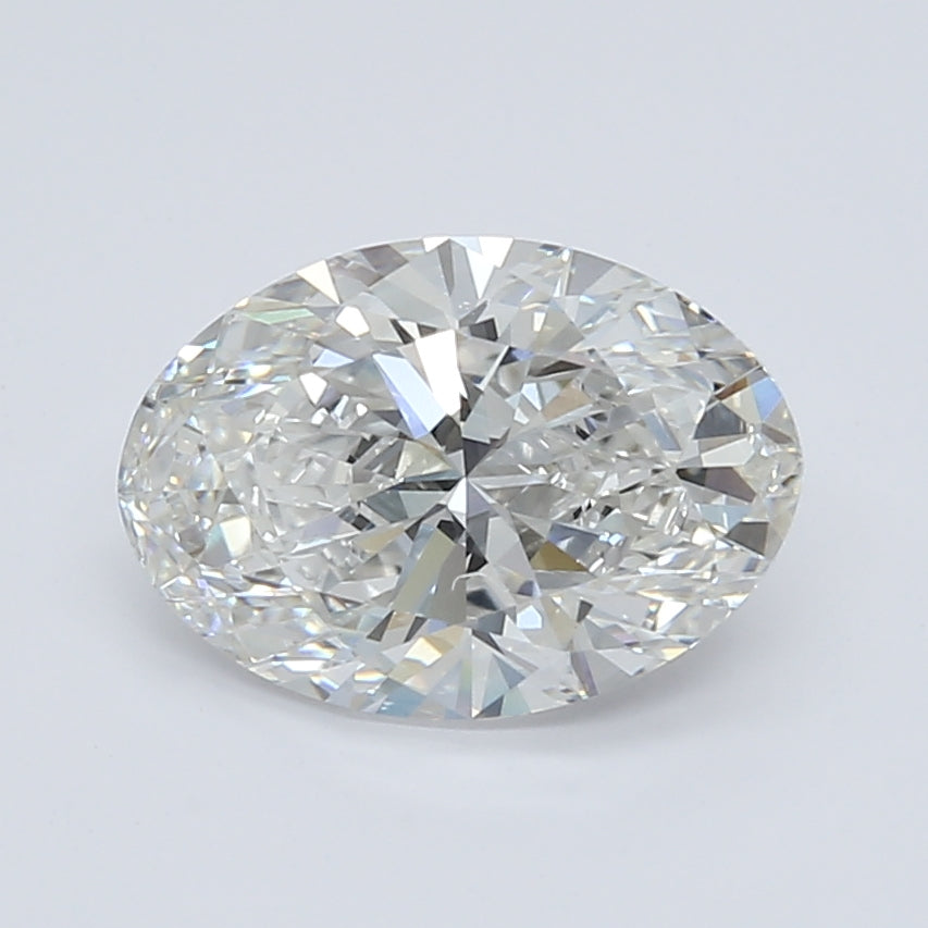 2.6 Carat Oval Lab Diamond with  Cut Diamond in 14KT  view 1
