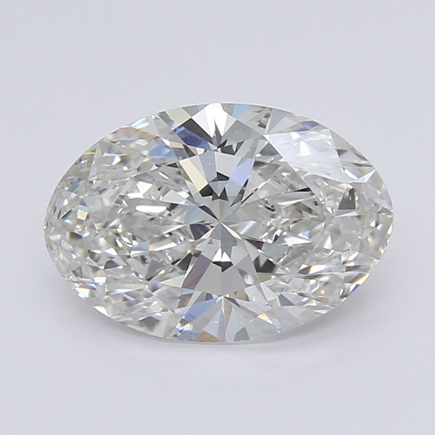 3.06 Carat Oval Lab Diamond with  Cut Diamond in 14KT  view 1
