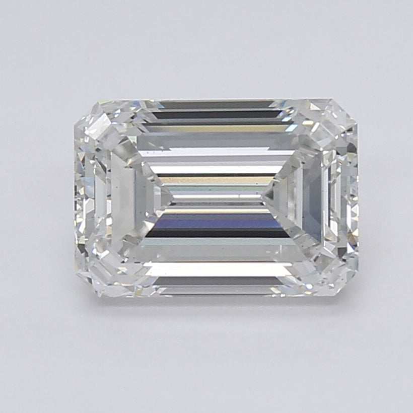 2.69 Carat Emerald Lab Diamond with  Cut Diamond in 14KT  view 1
