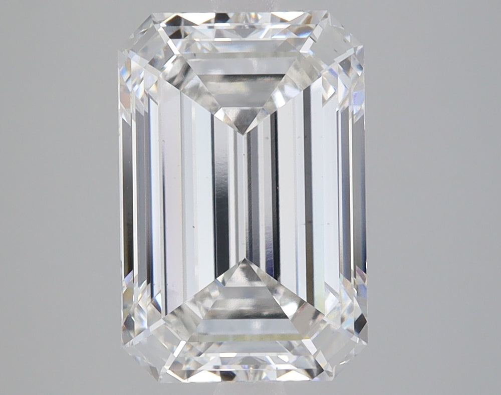 4.23 Carat Emerald Lab Diamond with  Cut Diamond in 14KT  view 1
