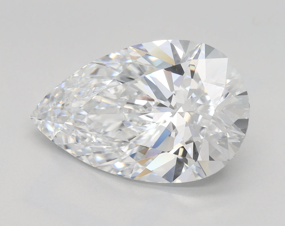 3.43 Carat Pear Lab Diamond with  Cut Diamond in 14KT  view 1
