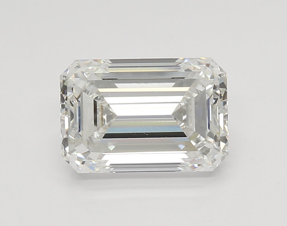 3.18 Carat Emerald Lab Diamond with  Cut Diamond in 14KT  view 1
