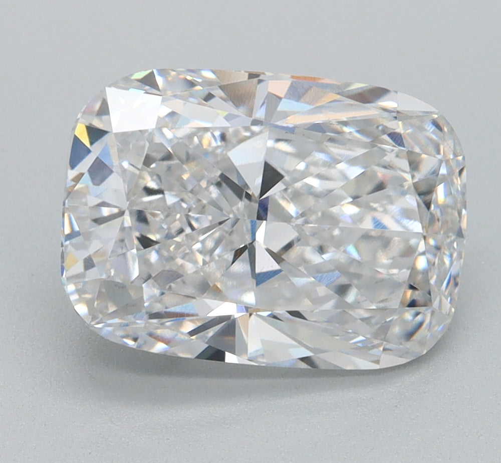 3.27 Carat Cushion Lab Diamond with  Cut Diamond in 14KT  view 1
