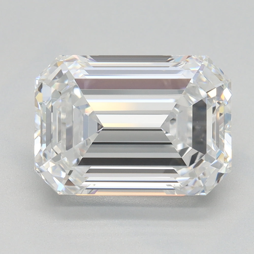 3.01 Carat Emerald Lab Diamond with  Cut Diamond in 14KT  view 1

