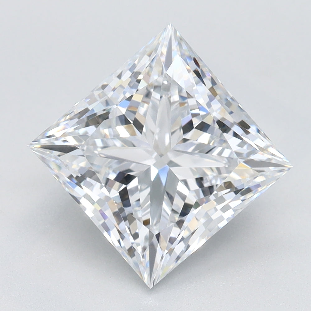 2.99 Carat Princess Lab Diamond with  Cut Diamond in 14KT  view 1
