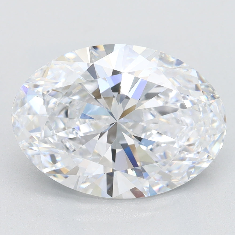 2.95 Carat Oval Lab Diamond with  Cut Diamond in 14KT  view 1
