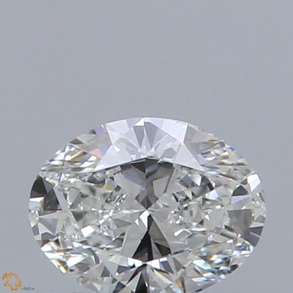 0.44 Carat Oval Natural Diamond with  Cut Diamond in 14KT  view 1
