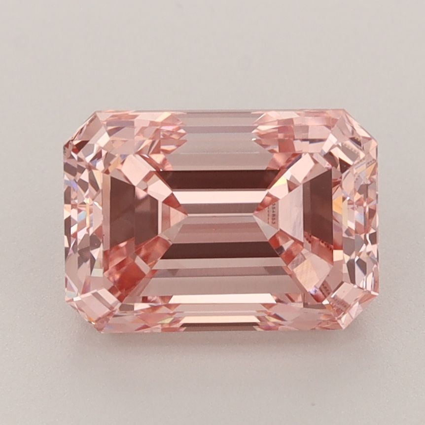 3.0 Carat Emerald Lab Diamond with  Cut Diamond in 14KT  view 1

