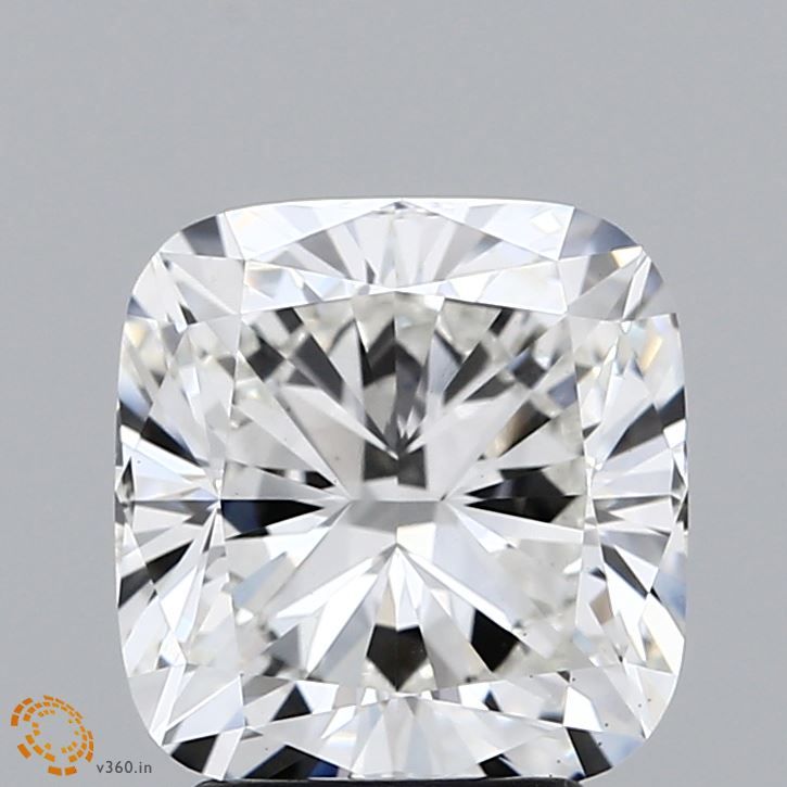 3.19 Carat Cushion Lab Diamond with  Cut Diamond in 14KT  view 1
