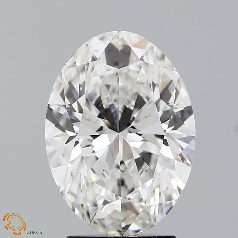 3.01 Carat Oval Lab Diamond with  Cut Diamond in 14KT  view 1
