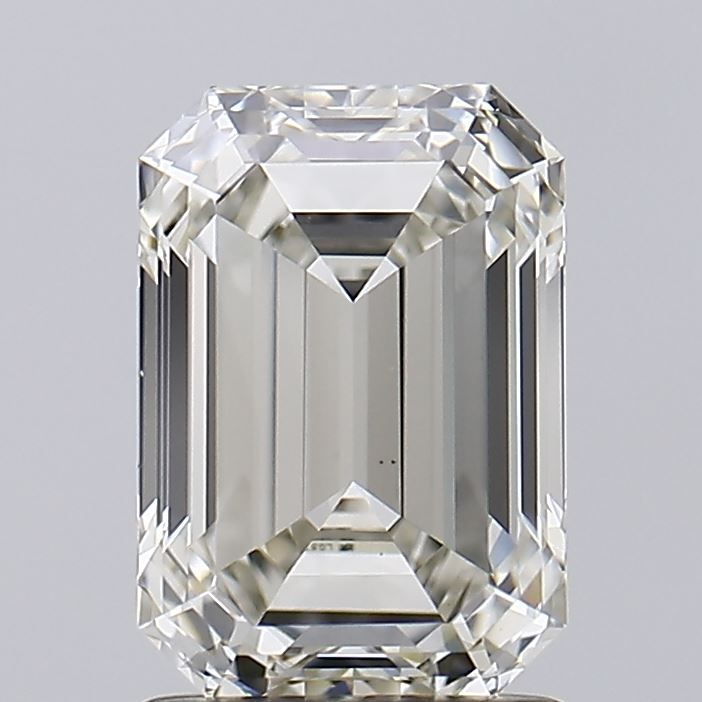 1.83 Carat Emerald Lab Diamond with  Cut Diamond in 14KT  view 1

