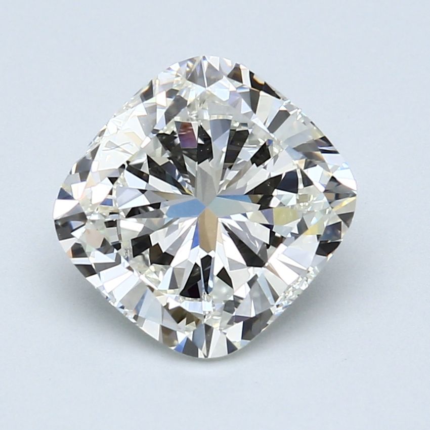 3.01 Carat CUSHION Natural Diamond with  Cut Diamond in 14KT  view 1
